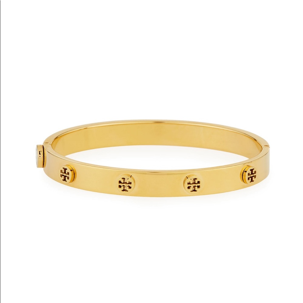 Tory Burch Gold Stud Logo Bracelet